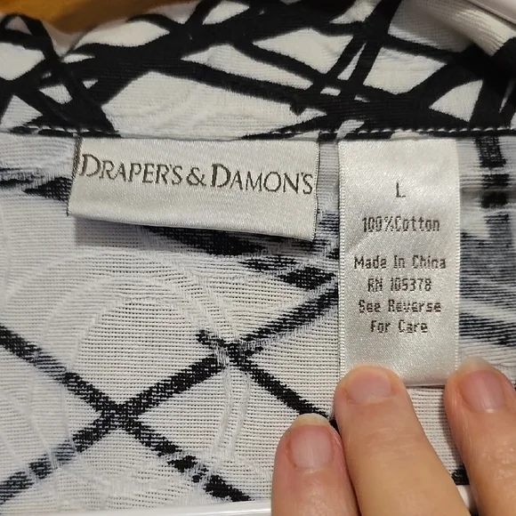 Drapers and Damonds Modern Black and White Graphic Jacket L - Picture 2 of 3